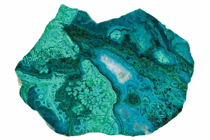 Brilliant Chrysocolla and Malachite Slice - Bagdad Mine, Arizona #383758